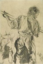 Figure Studies; Adolf von Menzel, German, 1815 - 1905, 1872; Carpenter's pencil; 37.9 × 26.3 cm, 14 15,16 × 10 3,8 in