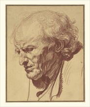 Study of the Head of an Old Man; Jean-Baptiste Greuze, French, 1725 - 1805, about 1755; Red chalk; 39.7 x 32.1 cm