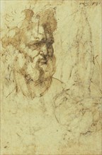 Study of Two Men, recto, Study of the Head of a Bearded Man, verso, Baccio Bandinelli, Italian, 1493 - 1560, Italy