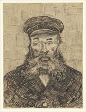 Portrait of Joseph Roulin; Vincent van Gogh, Dutch, 1853 - 1890, 1888; Reed and quill pens and brown ink and black chalk