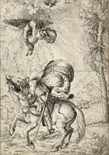 The Conversion of Saint Paul; Wolf Huber, German, 1480,1485 - 1553, 1531; Pen and black ink; 18.3 x 12.9 cm, 7 3,16 x 5 1,16 in
