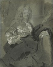 Portrait of a Man; Hyacinthe Rigaud, French, 1659 - 1743, about 1710 - 1720; Black chalk, brush with gray wash, heightened with
