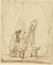 An Artist in His Studio; Rembrandt Harmensz. van Rijn, Dutch, 1606 - 1669, about 1630; Pen and brown ink; 20.5 x 17 cm