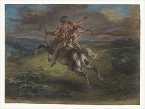 The Education of Achilles; Eugène Delacroix, French, 1798 - 1863, 1862; Pastel; 30.6 × 41.9 cm, 12 1,16 × 16 1,2 in