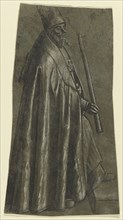 Bishop Holding a Candle, recto, Draped Legs, verso, Vittore Carpaccio, Italian, about 1460 - 1526, Italy; 1493; Brush
