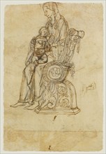 Studies of the Virgin and Child; Desiderio da Settignano or workshop, Italian, about 1430 - 1464, Italy; 1460s; Pen and brown