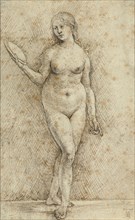 Nude Woman with a Mirror; Hans von Kulmbach, German, about 1480 - 1522, Germany; about 1500 - 1505; Pen and brown ink