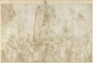 A Turkish Procession; Erhard Schön, German, about 1491 - 1542, Germany; 1532; Pen and brown ink; 23.7 x 37 cm