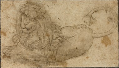 Study of a Lion; Lucas Cranach the Elder, German, 1472 - 1553, Germany; 1509; Pen and brown ink; 6.8 x 11.9 cm