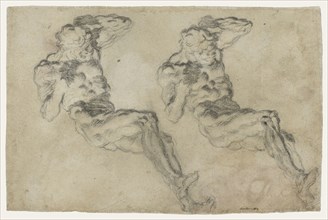 Studies of a Statuette of Atlas and a Figure Praying; Jacopo Tintoretto, Jacopo Robusti, Italian, 1518,1519 - 1594, Italy