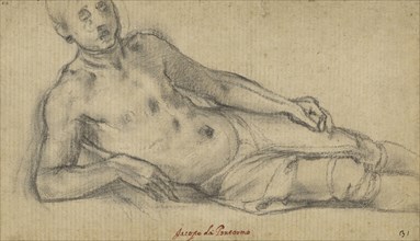 Reclining Youth; Ascribed to Pontormo, Jacopo Carucci, Italian, Florentine, 1494 - 1557),  Agnolo Bronzino ? , Italian, 1503