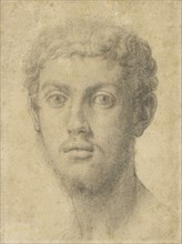 Head of a Man; Agnolo Bronzino, Italian, 1503 - 1572, Italy; about 1550 - 1555; Black chalk; 13.8 x 10.3 cm, 5 7,16 x 4 1,16 in
