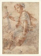 David with the Head of Goliath, recto, Two Studies, One of a Woman, verso, Domenico Fetti, Italian, about 1589 - 1623)