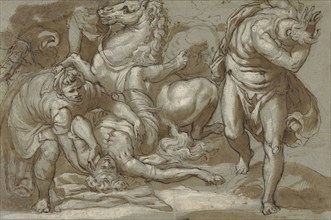 The Conversion of Saint Paul; Taddeo Zuccaro, Italian, 1529 - 1566, Italy; 1558 , 1559 - 1566; Pen and brown ink, brush with