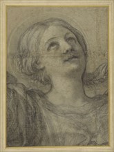 Saint Cecilia; Domenichino, Domenico Zampieri, Italian, 1581 - 1641, about 1612 - 1615; Black and white chalk on gray paper