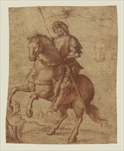 A Saint on Horseback; Circle of Giovanni Battista Cima da Conegliano, Italian, Venetian, about 1459,1460 ? - 1517,1518, Italy