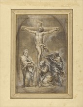 Christ on the Cross with the Virgin Mary, Mary Magdalene, and Saint John; Pietro da Cortona, Italian, 1596 - 1669, Italy