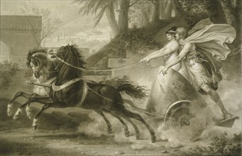 The Return from the Race; Carle Vernet, French, 1758 - 1836, 1800; Black chalk stumped and heightened with white; framing line