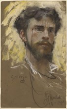 Self-Portrait; Francesco Paolo Michetti, Italian, 1851 - 1929, 1877; Pastel and gouache; 45.7 × 28.6 cm, 18 × 11 1,4 in