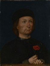 Portrait of a Man with a Pink; Michael Sittow, Netherlandish, about 1469 - 1525, about 1500; Oil on panel; 24.1 × 17.8 cm