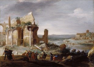 Moses and Aaron Changing the Rivers of Egypt to Blood; Bartholomeus Breenbergh, Dutch, 1598 - 1657, 1631; Oil on panel