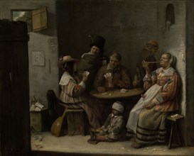 Card Players; Josse van Craesbeeck, Flemish, about 1605,1608 - before 1662, Holland; about 1645; Oil on panel; 31.1 x 38.7 cm