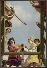 Musical Group on a Balcony; Gerrit van Honthorst, Dutch, 1590 - 1656, 1622; Oil on panel; 309.9 x 216.4 cm, 122 x 85 3,16 in