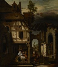 Adoration of the Shepherds; Nicolaes Maes, Dutch, 1634 - 1693, about 1660; Oil on canvas; 110.5 × 96.5 cm, 43 1,2 × 38 in