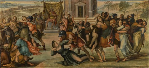 Rape of the Sabines; Girolamo del Pacchia, Italian, Sienese, 1477 - after 1533, about 1520; Oil on panel; 66 × 144.8 cm