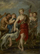 Diana and Her Nymphs on the Hunt; Workshop of Peter Paul Rubens, Flemish, 1577 - 1640, 1627 - 1628; Oil on canvas