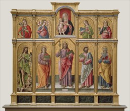 Polyptych with Saint James Major, Madonna and Child, and Saints; Bartolomeo Vivarini, Italian, Venetian, about 1432 - 1499
