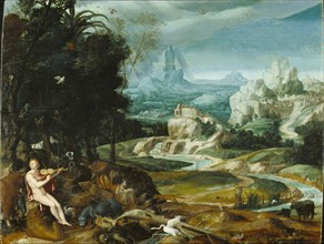 Landscape with Orpheus; Flemish, 16th century; 16th century, about 1570; Oil on panel; 35.6 x 45.7 cm, 14 x 18 in