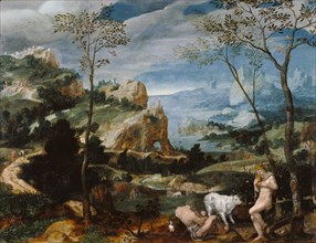 Landscape with Mercury and Argus; Flemish, 16th century; about 1570; Oil on panel; 35.6 x 45.7 cm, 14 x 18 in