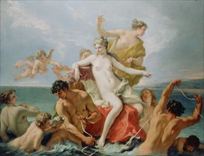 Triumph of the Marine Venus; Sebastiano Ricci, Italian, 1659 - 1734, about 1713; Oil on canvas; 160 x 210.8 cm, 63 x 83 in