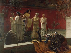 The Oracle; Camillo Miola, Biacca, Italian, Neapolitan, 1840 - 1919, 1880; Oil on canvas; 108 x 142.9 cm, 42 1,2 x 56 1,4 in