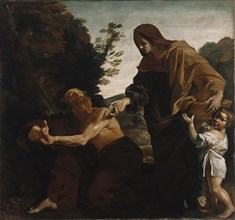 Elijah Receiving Bread from the Widow of Zarephath; Giovanni Lanfranco, Italian, 1582 - 1647, 1621 - 1624; Oil on canvas