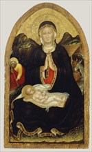 Nativity; Gentile da Fabriano, Italian, about 1370 - 1427, about 1420 - 1422; Tempera and gold leaf on panel; 72.4 × 42.6 cm
