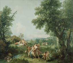 Landscape with the Education of Bacchus; Francesco Zuccarelli, Italian, 1702 - 1778, 1744; Oil on canvas; 129.5 × 149.9 cm