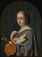 Pictura, An Allegory of Painting, Frans van Mieris the Elder, Dutch, 1635 - 1681, 1661; Oil on copper; 12.7 × 8.9 cm