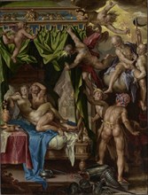 Mars and Venus Surprised by the Gods; Joachim Anthonisz. Wtewael, Dutch, 1566 - 1638, 1604 - 1608; Oil on copper