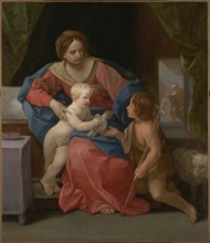 Virgin and Child with Saint John the Baptist; Guido Reni, Italian, 1575 - 1642, Italy; about 1640–1642; Oil on canvas