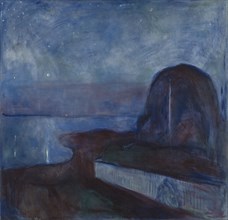 Starry Night; Edvard Munch, Norwegian, 1863 - 1944, 1893; Oil on canvas; 135.6 × 140 cm, 53 3,8 × 55 1,8 in