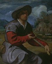 Shepherd with a Flute; Giovanni Girolamo Savoldo, Italian, Lombard, about 1480 - after 1548, about 1525; Oil on canvas