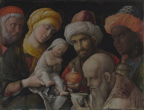 Adoration of the Magi; Andrea Mantegna, Italian, Paduan, about 1431 - 1506, Italy; about 1495 - 1505; Distemper on linen