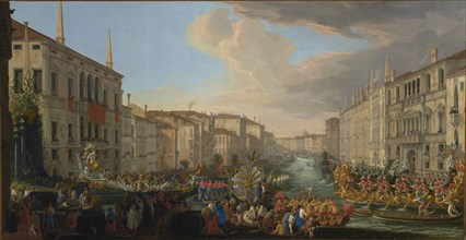 Regatta on the Grand Canal in Honor of Frederick IV, King of Denmark; Luca Carlevarijs, Italian, 1663 - 1730, 1711