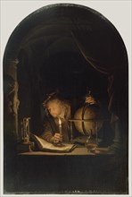 Astronomer by Candlelight; Gerrit Dou, Dutch, 1613 - 1675, Netherlands; late 1650s; Oil on panel; 32 × 21.2 cm