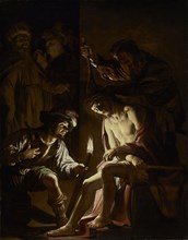 Christ Crowned with Thorns; Gerrit van Honthorst, Dutch, 1590 - 1656, Netherlands; about 1620; Oil on canvas; 222.3 × 173.4 cm