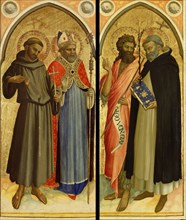 Saint Francis and a Bishop Saint, Saint John the Baptist and Saint Dominic; Fra Angelico, Guido di Pietro, Fra Giovanni da