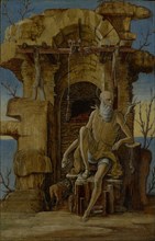 Saint Jerome in the Wilderness; Ercole de'Roberti, Italian, about 1450 - 1496, about 1470; Tempera on panel; 34 × 21.9 cm
