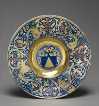Lustered Armorial Plate; Workshop of Giorgio di Pietro Andreoli, known as Maestro Giorgio, Italian, about 1465 - about 1555
